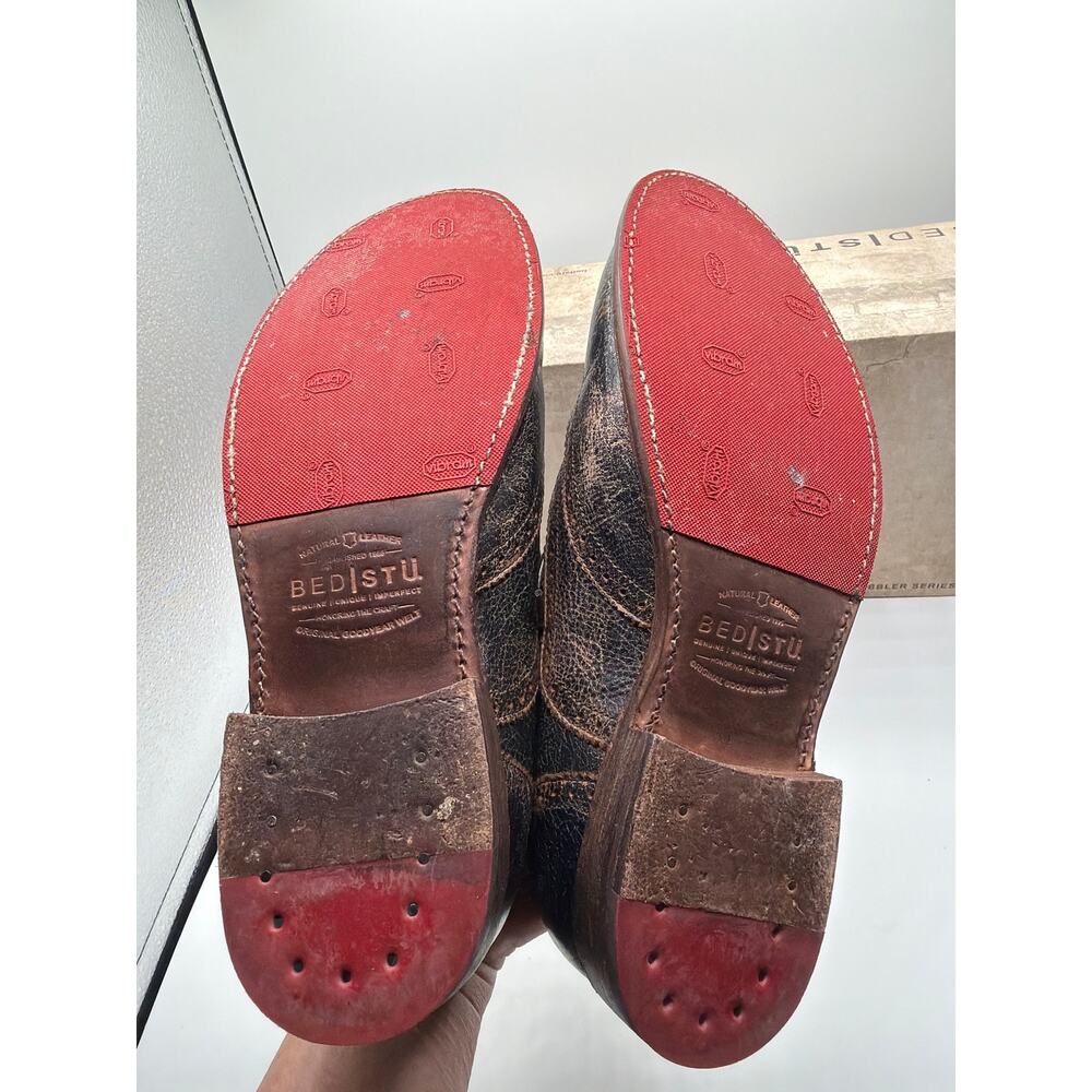 ⭐️ Women’s Bed|Stu Lita Brown Distressed Leather Wingtip Shoes Size 10 Tomboy - Picture 5 of 5